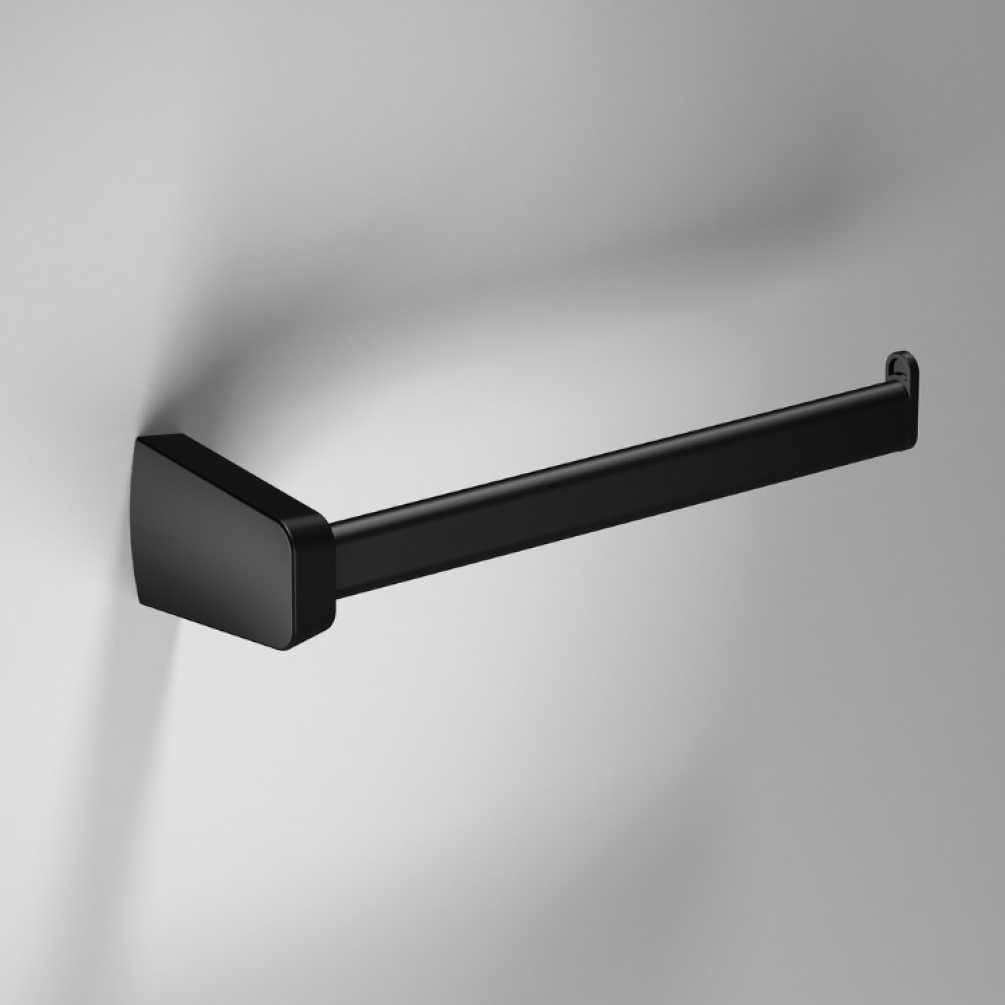 Close up product image of the Origin Living S6 Black Open Towel Bar